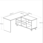 Mesa Para Escritório Home Office Escrivaninha Gold A02 Branco