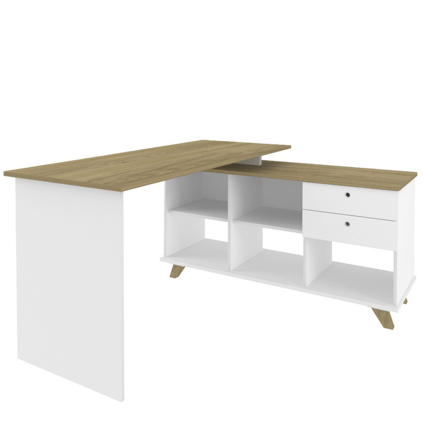 Mesa Para Escritório Home Office Escrivaninha Gold A02 Branco