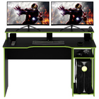 Mesa Para Escritório Home Office Gamer Me4153 Mdp Preto/verde
