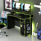 Mesa Para Escritório Home Office Gamer Me4153 Mdp Preto/verde