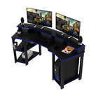 Mesa Para Escritório Home Office Gamer Me4167 Mdp Preto/azul