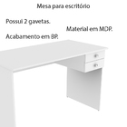 Mesa Para Escritório Home Office Me4165 Mdp Branco G69 - Gran