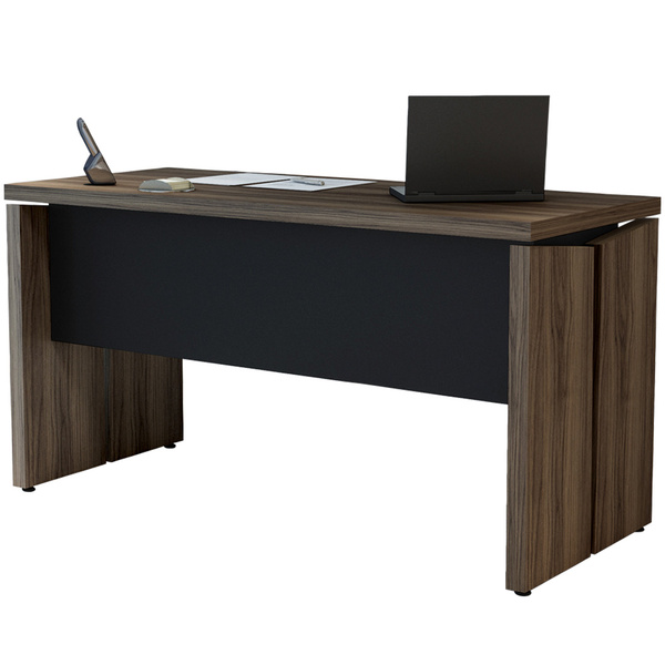 Mesa Para Escritório Home Office Y37 120cm A02 Nogal Preto -