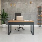 Mesa Para Escritório Industrial 135cm   Freijó/preto