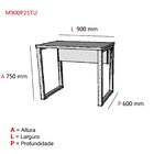 Mesa Para Escritório Industrial 90cm Pe25 Pandin Móveis Walnu