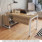 Mesa Para Escritório Industrial Em L Com 2 Portas - Nogal/cin