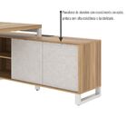 Mesa Para Escritório Industrial Em L Com 2 Portas - Nogal/cin