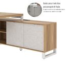 Mesa Para Escritório Industrial Em L Com 2 Portas - Nogal/cin