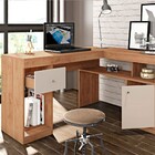 Mesa Para Escritório Nilo 1 Porta 1 Gaveta Lamina Mel/off Whi