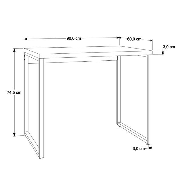 Mesa Para Escritorio Office Estilo Industrial 0 90m Kuadra Leroy Merlin