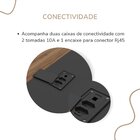 Mesa Para Escritório Para Reunião Com 2 Tomadas Nogal/preto