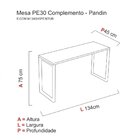 Mesa Para Escritório Pe30 Móveis 134cm Pandin Nogueira E Casa