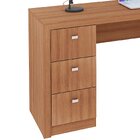 Mesa Para Escritório Reversível 136 Cm 3 Gavetas Amêndoa