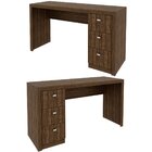 Mesa Para Escritório Reversível 136 Cm 3 Gavetas Nogal