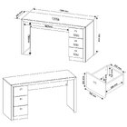 Mesa Para Escritório Reversível 136 Cm 3 Gavetas Nogal
