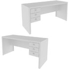 Mesa Para Escritório Reversível 155 Cm 3 Gavetas Branco