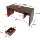Mesa Para Escritório Reversível 155 Cm 3 Gavetas Rústico