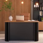 Mesa Para Escritório Ripada 1 Gaveta Freijó/fosco