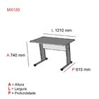 Mesa Para Escritório Secretária Mx120 Maxxi Pandin Móveis Bege