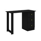 Mesa Para Home Office 110 X 77 X 50 Cm 3 Gavetas Mdp Preto -