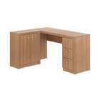 Mesa Para Home Office Com Gavetas E 02 Portas - Amêndoa