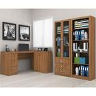 Mesa Para Home Office Com Gavetas E 02 Portas - Amêndoa