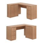 Mesa Para Home Office Com Gavetas E 02 Portas - Amêndoa