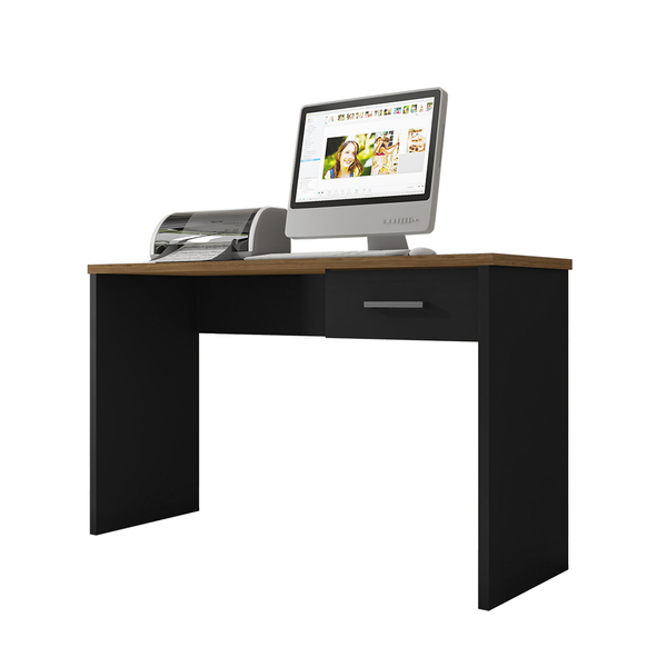 Mesa Para Home Office Estudo Luana Com Gaveta Preto Black/fre
