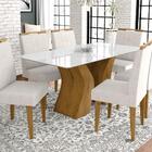 Mesa Para Jantar Rutilo Madero Canela Off White