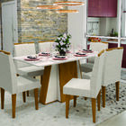 Mesa Para Jantar Safira Madero Canela Off White