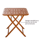 Mesa para Jardim Dobrável 2 Lugares Quadrada 75x75x75cm Alumínio Terracota Idaho Naterial