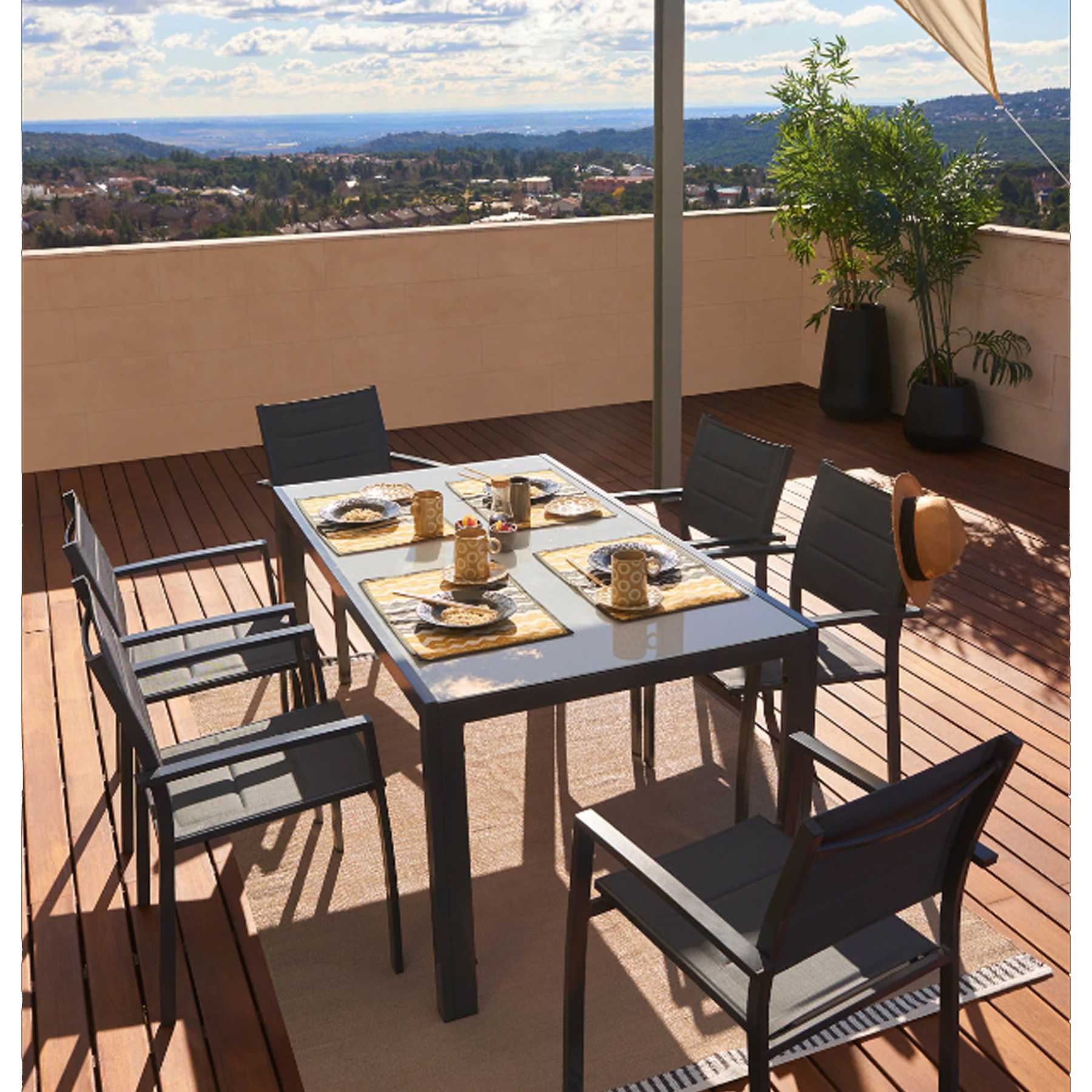 Mesa Aluminío Retangular Lyra 75x90x160cm Cinza Naterial Leroy Merlin