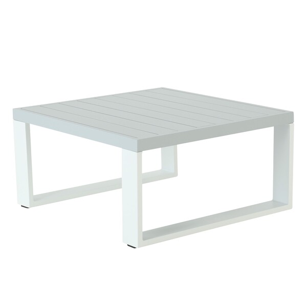 Mesa para Jardim Athena 4 Lugares Quadrada 89,5x89,5x45cm Alumínio Branco e Cinza Naterial