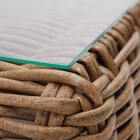 Mesa para Jardim Ayamo 4 Lugares Retangular 33x70x120cm de Alumínio com Tampo de Vidro Marrom da Naterial