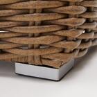 Mesa para Jardim Ayamo 4 Lugares Retangular 33x70x120cm de Alumínio com Tampo de Vidro Marrom da Naterial