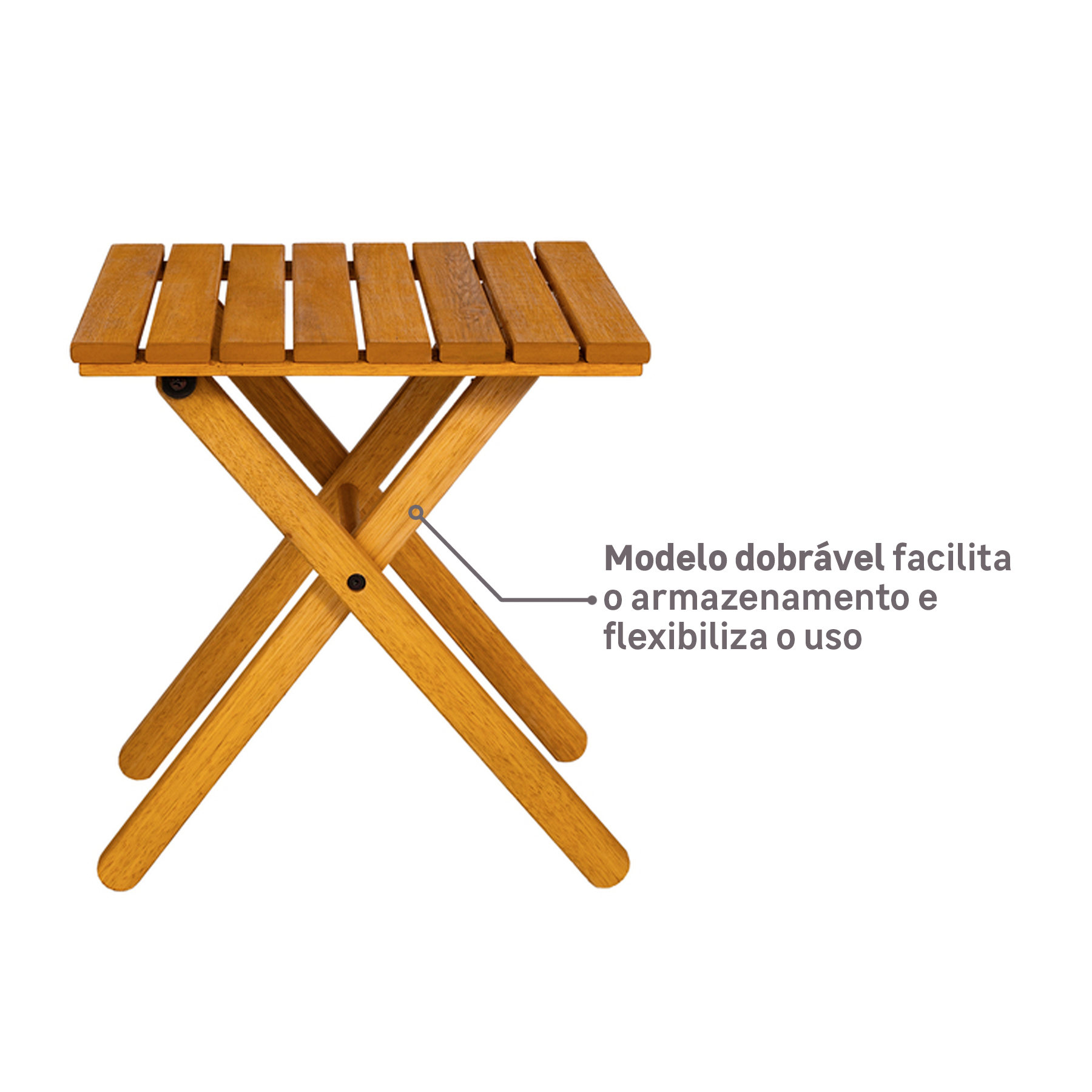 Mesa de Apoio para Jardim Dobrável Solarium Naterial