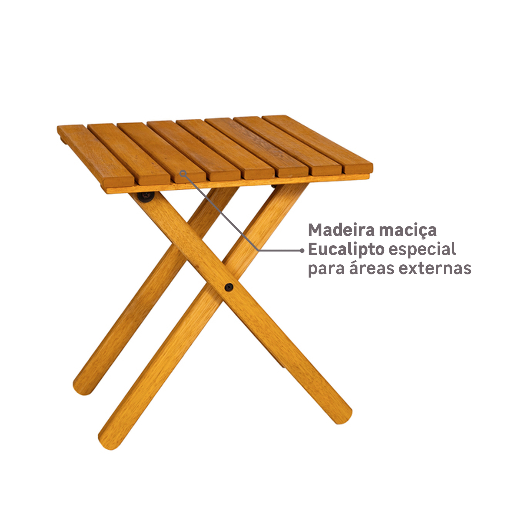Mesa de Apoio para Jardim Dobrável Solarium Naterial