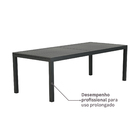 Mesa para Jardim Extensível 8 Lugares Retangular 75x224x100cm Alumínio Cinza Athena Naterial