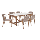 Mesa para Jardim Gaia 6 Lugares Retangular 75x96x186,5cm Alumínio Marrom Naterial