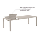 Mesa para Jardim Extensível Idaho 6 a 8 Lugares Retangular 180/240x100x76cm Alumínio Bege Naterial