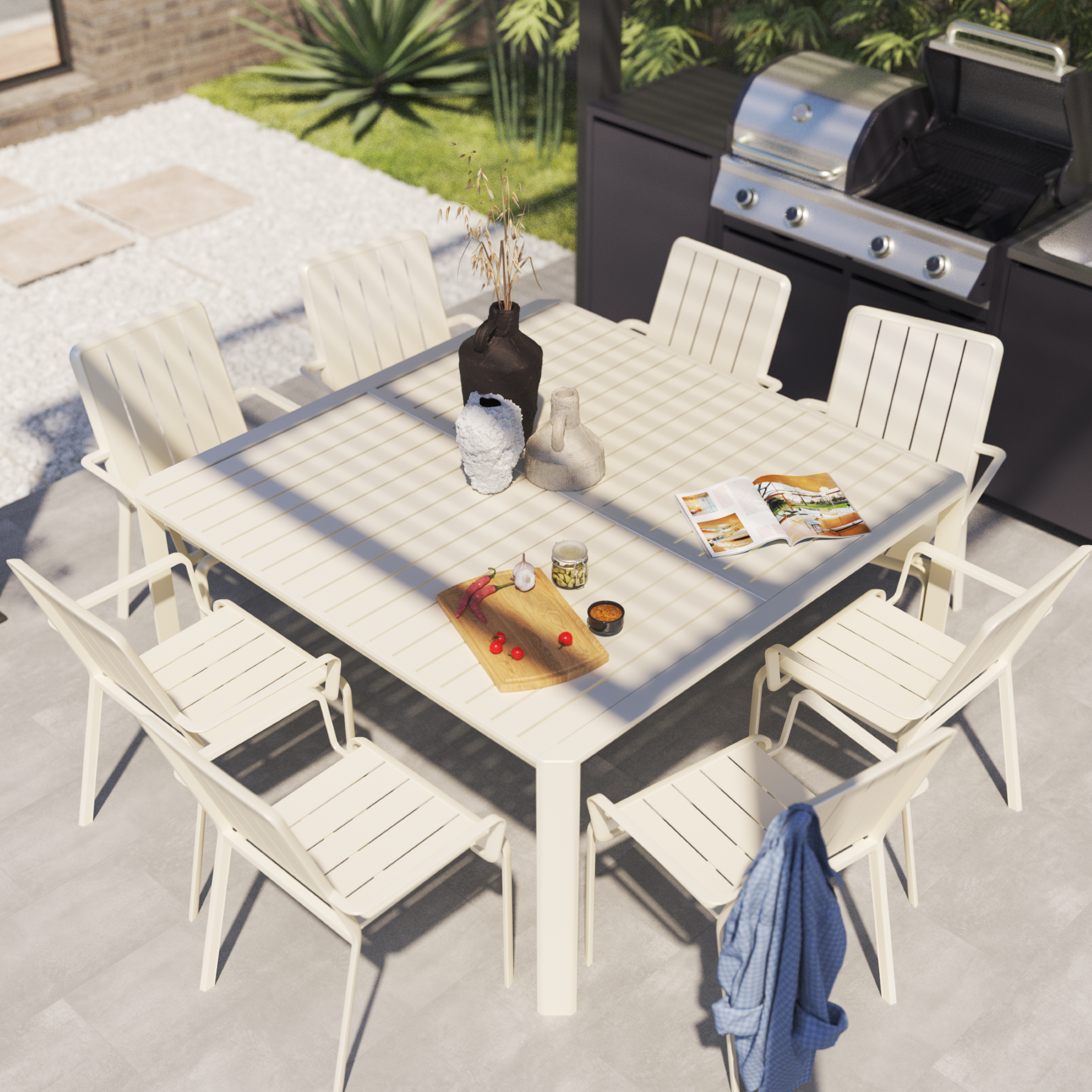 Mesa Extensível para Jardim 6 a 8 Lugares Idaho Naterial