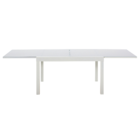 Mesa para Jardim Extensível Lyra 10 Lugares Retangular 75,5x135x90cm Alumínio com Tampo de Vidro Branco Naterial