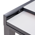 Mesa para Jardim Extensível Lyra 10 Lugares Retangular 75,5x135x90cm Alumínio com Tampo de Vidro Cinza Naterial
