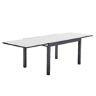Mesa para Jardim Extensível Lyra 10 Lugares Retangular 75,5x135x90cm Alumínio com Tampo de Vidro Cinza Naterial