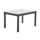 Mesa para Jardim Extensível Lyra 10 Lugares Retangular 75,5x135x90cm Alumínio com Tampo de Vidro Cinza Naterial