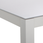 Mesa para Jardim Lyra 4 Lugares Quadrada 75x90x90cm Alumínio com Tampo de Vidro Branco Naterial