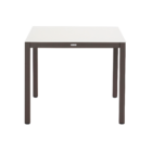 Mesa para Jardim Lyra 4 Lugares Quadrada 75x90x90cm Alumínio com Tampo de Vidro Marrom Naterial