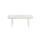 Mesa para Jardim Extensível Rentangular Alumínio 76,5x100cmx188|100cm Branca Naterial