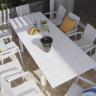 Mesa para Jardim Extensível Rentangular Alumínio 100x187/244cm Branca Naterial
