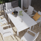 Mesa para Jardim Extensível Rentangular Alumínio 100x187/244cm Branca Naterial
